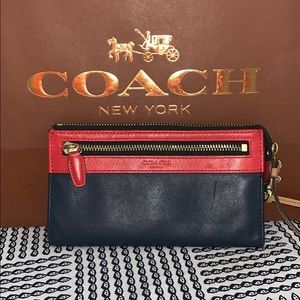 Coach Colorblock Legacy Leather wristlet